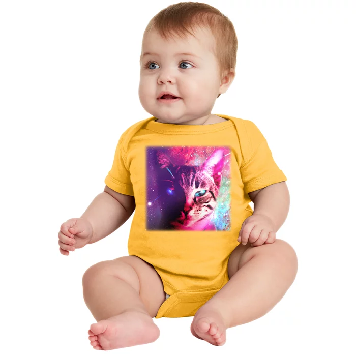 Spacy Galaxy Alien Cat Baby Bodysuit