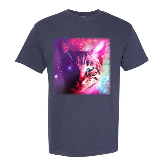 Spacy Galaxy Alien Cat Garment-Dyed Heavyweight T-Shirt