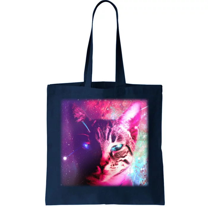 Spacy Galaxy Alien Cat Tote Bag