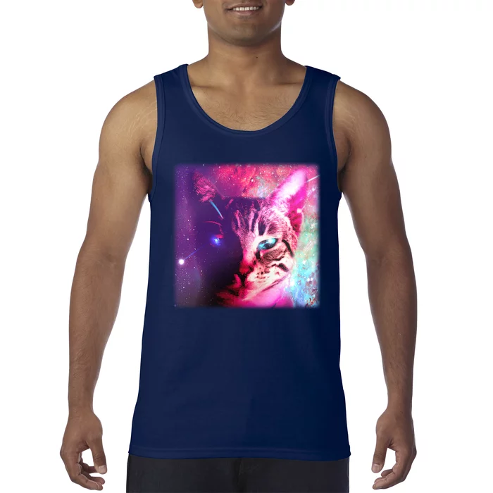 Spacy Galaxy Alien Cat Tank Top