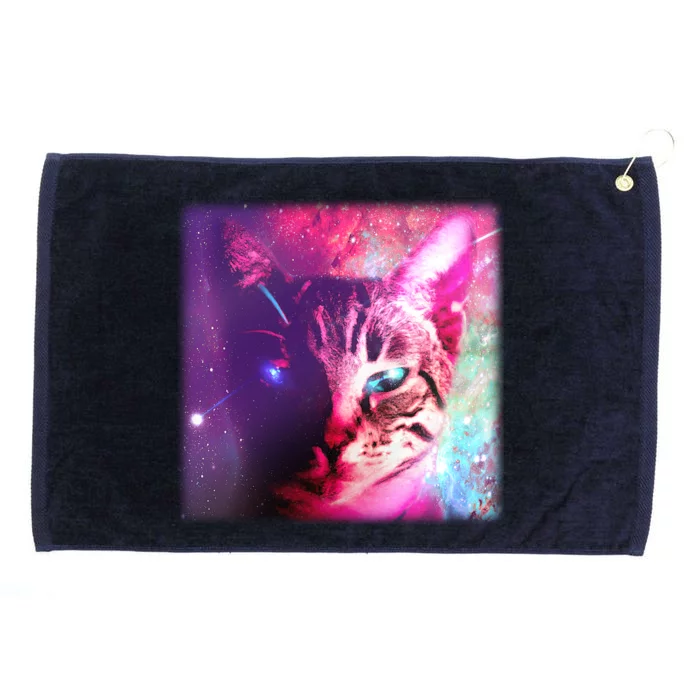 Spacy Galaxy Alien Cat Grommeted Golf Towel