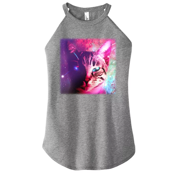 Spacy Galaxy Alien Cat Women’s Perfect Tri Rocker Tank