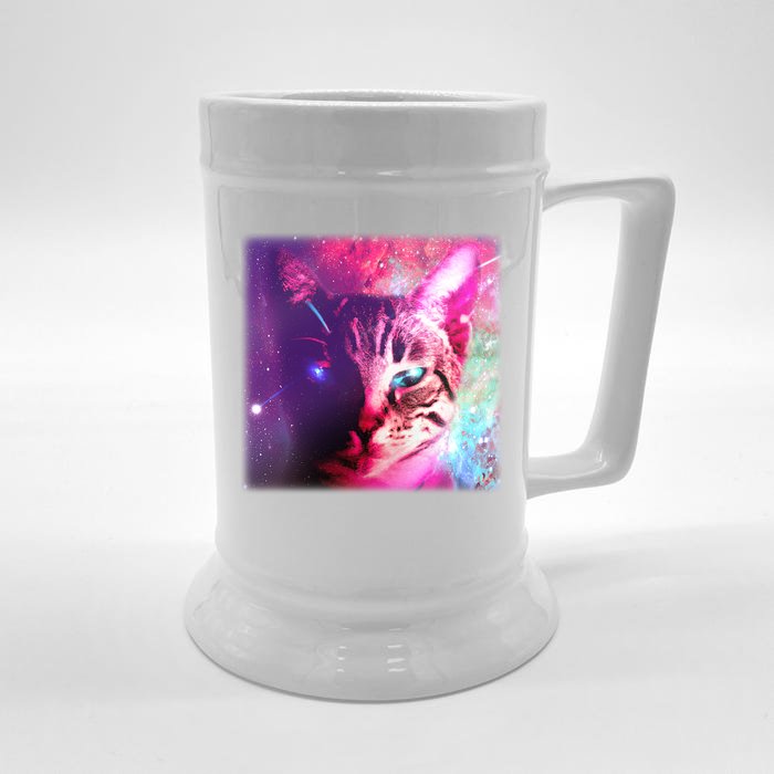 Spacy Galaxy Alien Cat Front & Back Beer Stein