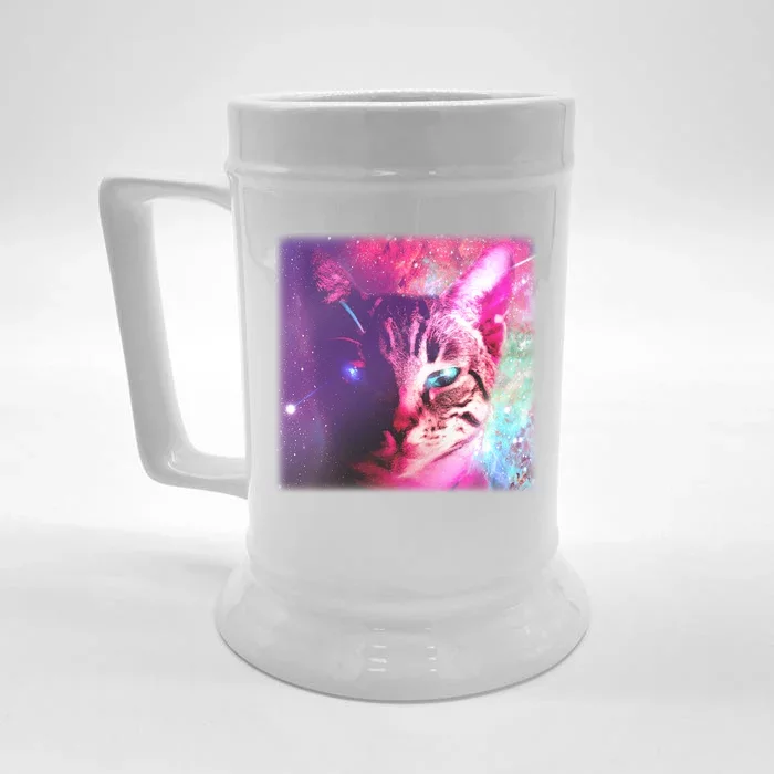 Spacy Galaxy Alien Cat Front & Back Beer Stein