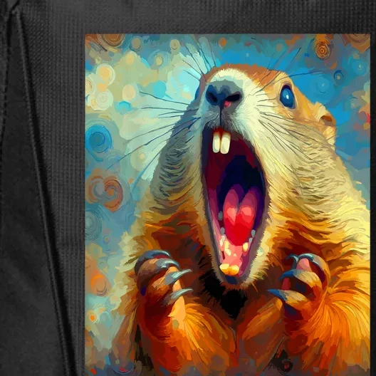 Scream Groundhog Artistic Groundhog Day City Backpack