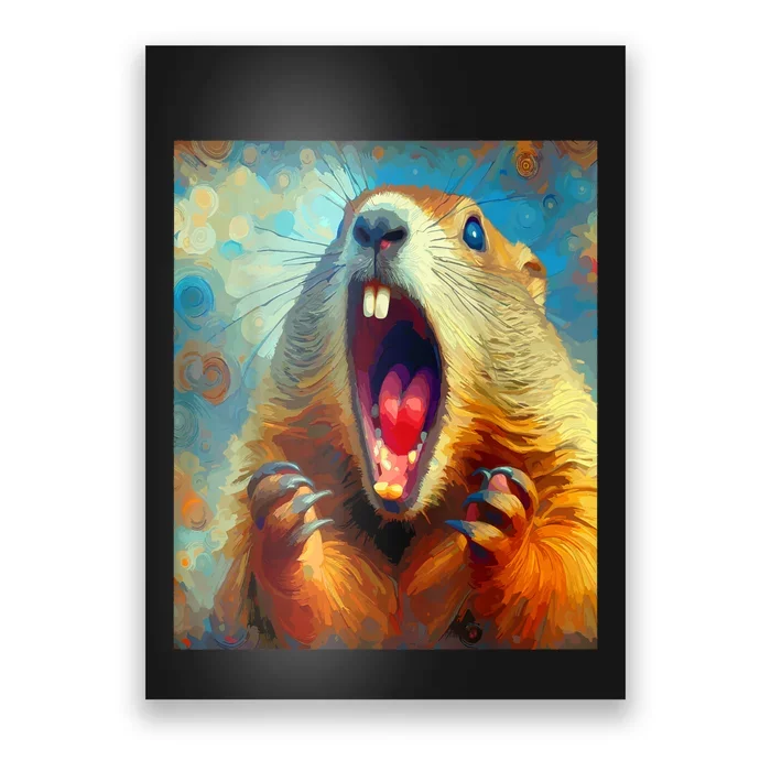 Scream Groundhog Artistic Groundhog Day Poster