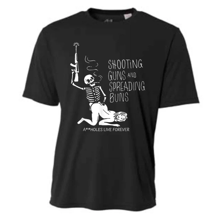 Shooting Guns And Spreading Buns Cooling Performance Crew T-Shirt