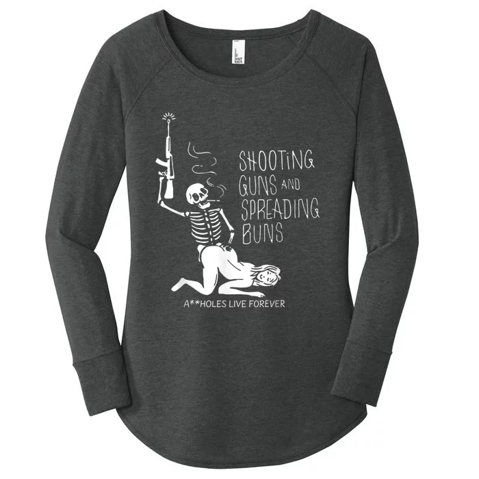 Shooting Guns And Spreading Buns Women's Perfect Tri Tunic Long Sleeve Shirt