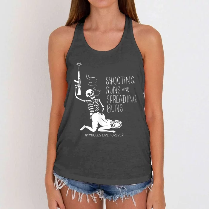 Shooting Guns And Spreading Buns Women's Knotted Racerback Tank