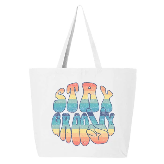 Stay Groovy and Peace Retro Vintage 70's style 25L Jumbo Tote