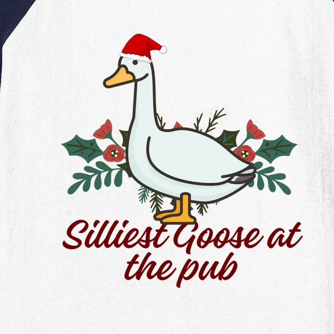 Silliest Goose At The Pub Merry Christmas Baseball Sleeve Shirt