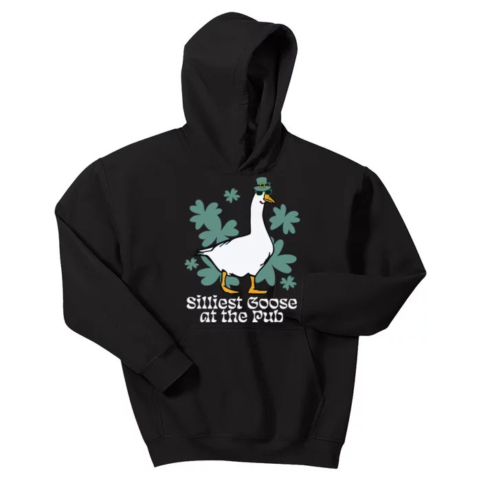 Silliest Goose At The Pub Funny Shamrock St Patricks Day Kids Hoodie