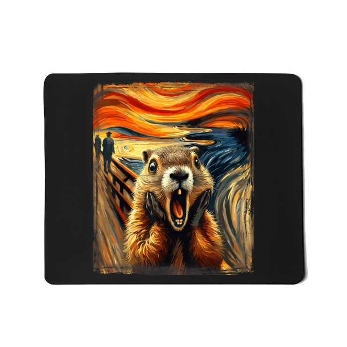 Scream Groundhog | Artistic Groundhog Day Mousepad