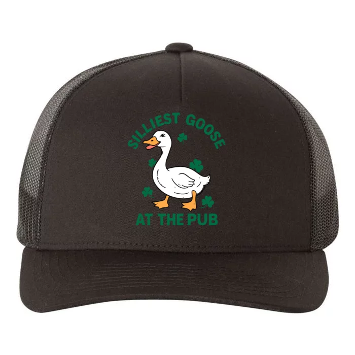 Silliest Goose At The Pub Whimsical Laughter Shamrock Irish Yupoong Adult 5-Panel Trucker Hat