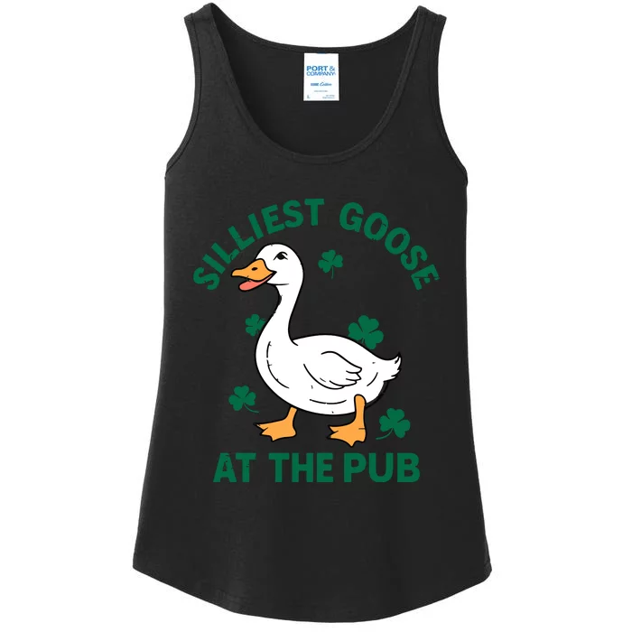 Silliest Goose At The Pub Whimsical Laughter Shamrock Irish Ladies Essential Tank