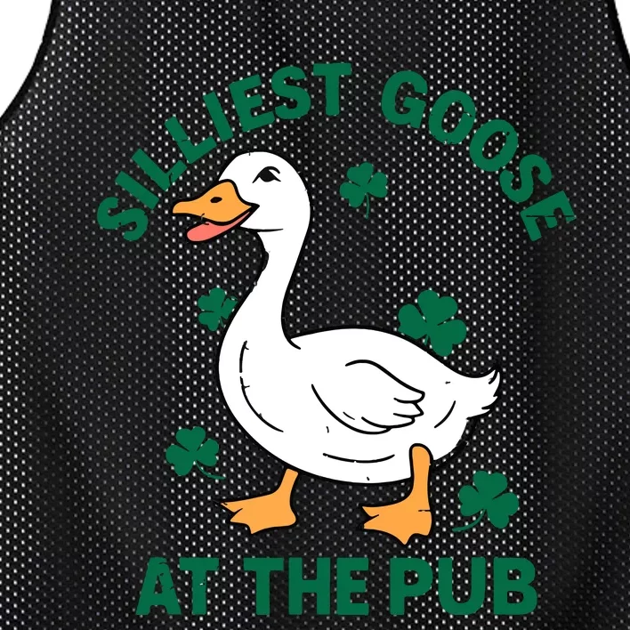 Silliest Goose At The Pub Whimsical Laughter Shamrock Irish Mesh Reversible Basketball Jersey Tank