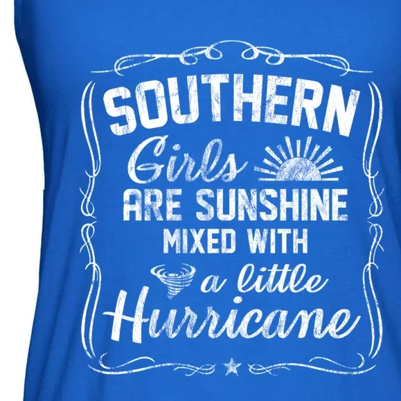 Southern Girls Are Sunshine Mixed With A Hurricane Gift Ladies Essential Flowy Tank