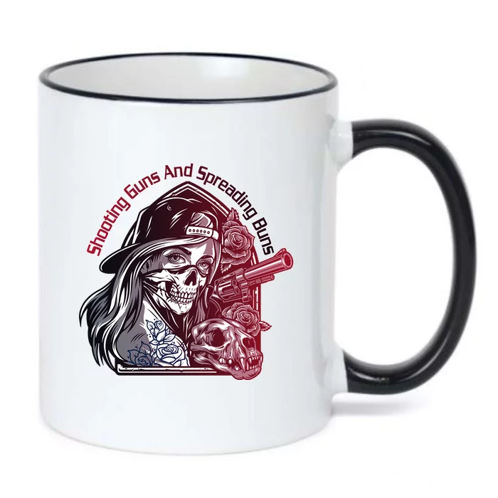 Shooting Guns And Spreading Buns Black Color Changing Mug