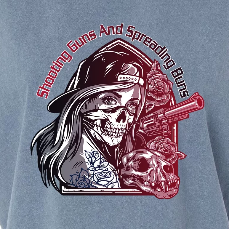 Shooting Guns And Spreading Buns Garment-Dyed Women's Muscle Tee