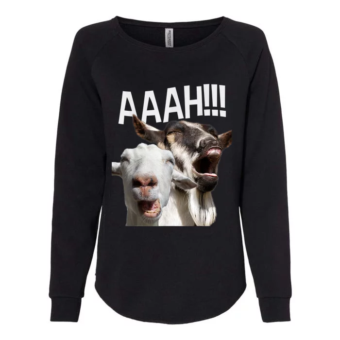 Screaming Goats AAAH!!! Funny Crazy Goat Lover Print Womens California Wash Sweatshirt