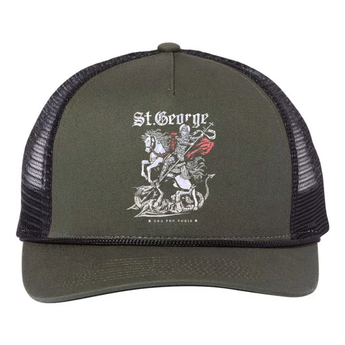 St. George And The Dragon Retro Rope Trucker Hat Cap