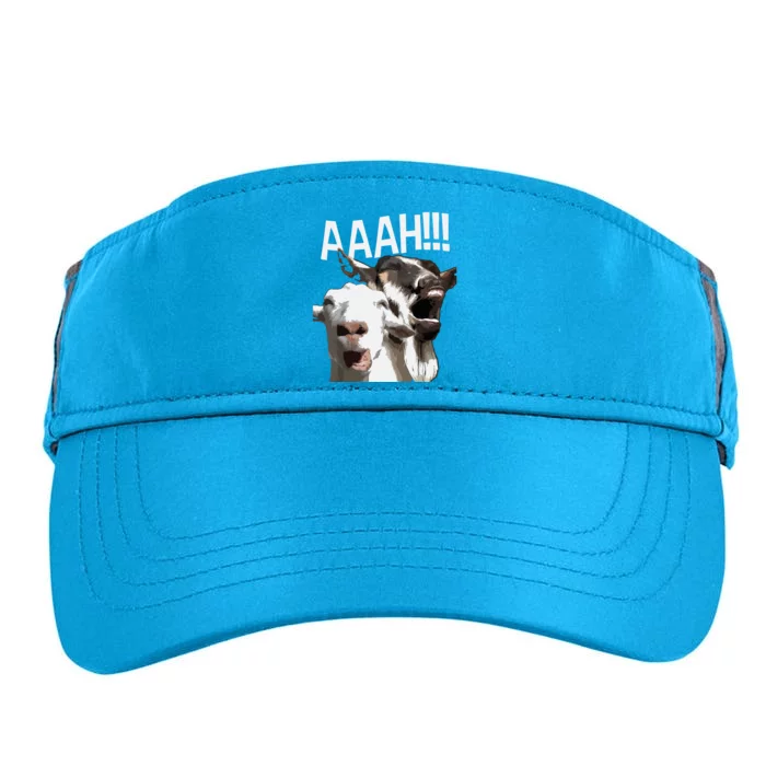 Screaming Goats AAAH Funny Crazy Goat Lover Print Adult Drive Performance Visor