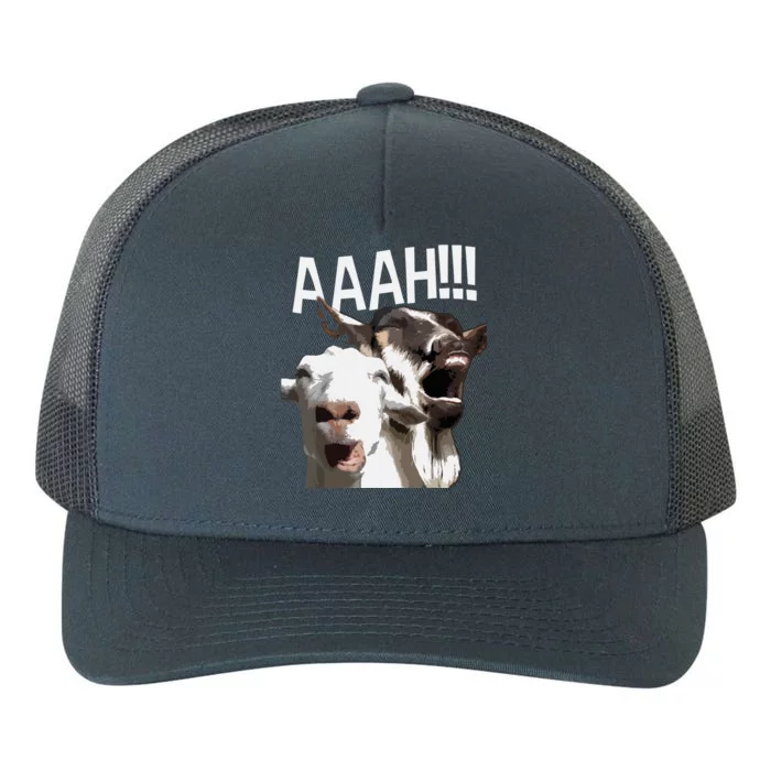 Screaming Goats AAAH Funny Crazy Goat Lover Print Yupoong Adult 5-Panel Trucker Hat