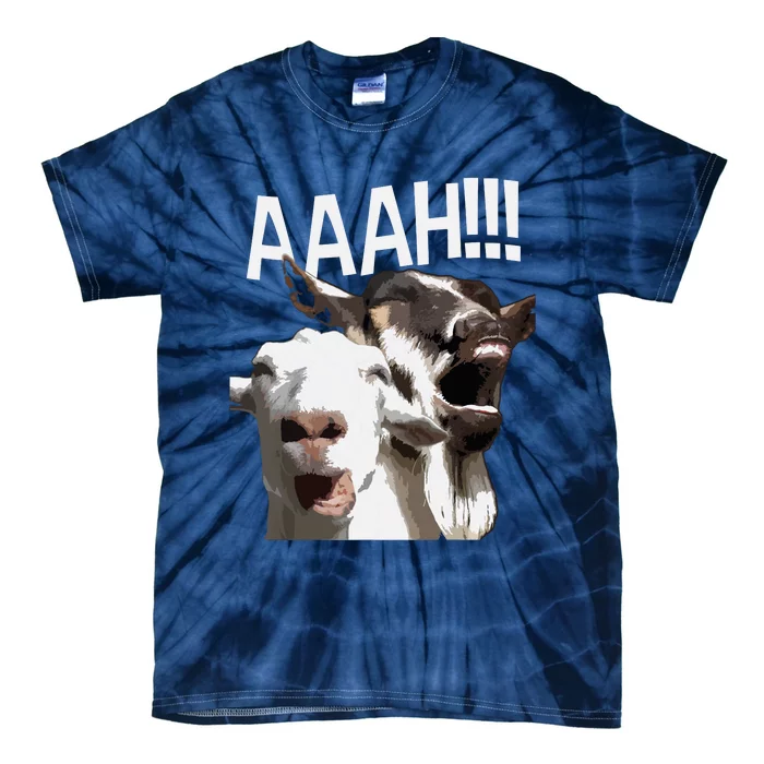 Screaming Goats AAAH Funny Crazy Goat Lover Print Tie-Dye T-Shirt