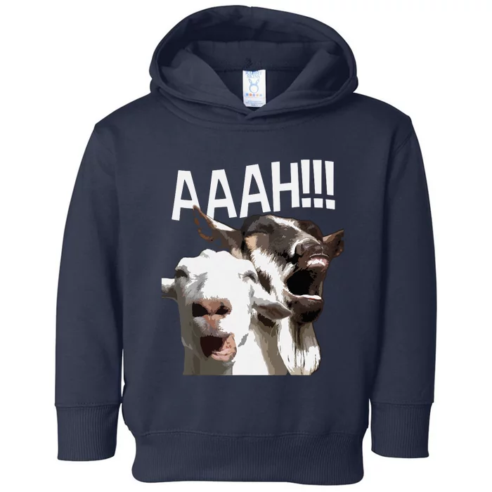 Screaming Goats AAAH Funny Crazy Goat Lover Print Toddler Hoodie