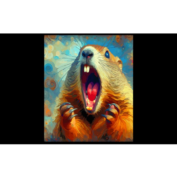 Scream Groundhog Artistic Groundhog Day Bumper Sticker