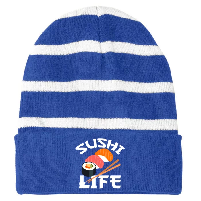 Sushi Gift Anime Sushi Life Japanese Food Lover Gift Striped Beanie with Solid Band