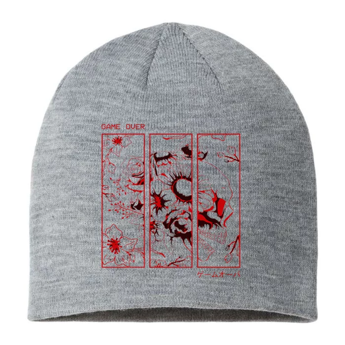 Soft Grunge Aesthetic Skull And Roses Japanese Game Over 8 1/2in Sustainable Knit Beanie