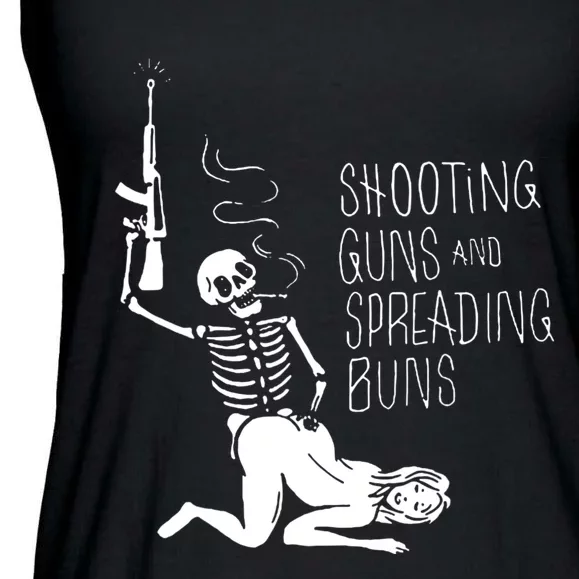 Shooting Guns And Spreading Buns Ladies Essential Flowy Tank