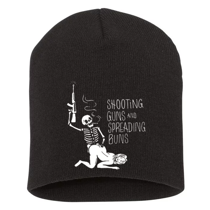 Shooting Guns And Spreading Buns Short Acrylic Beanie