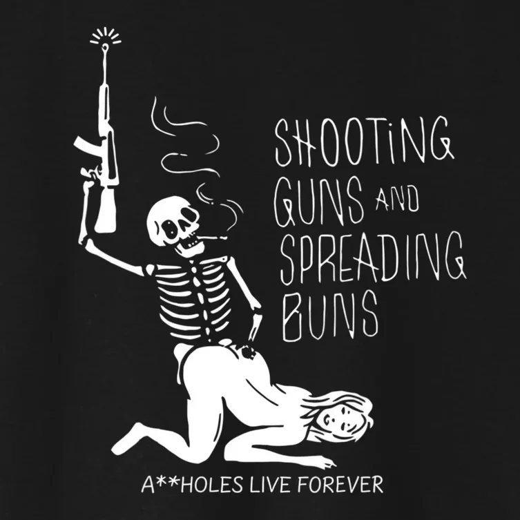 Shooting Guns And Spreading Buns Women's Crop Top Tee