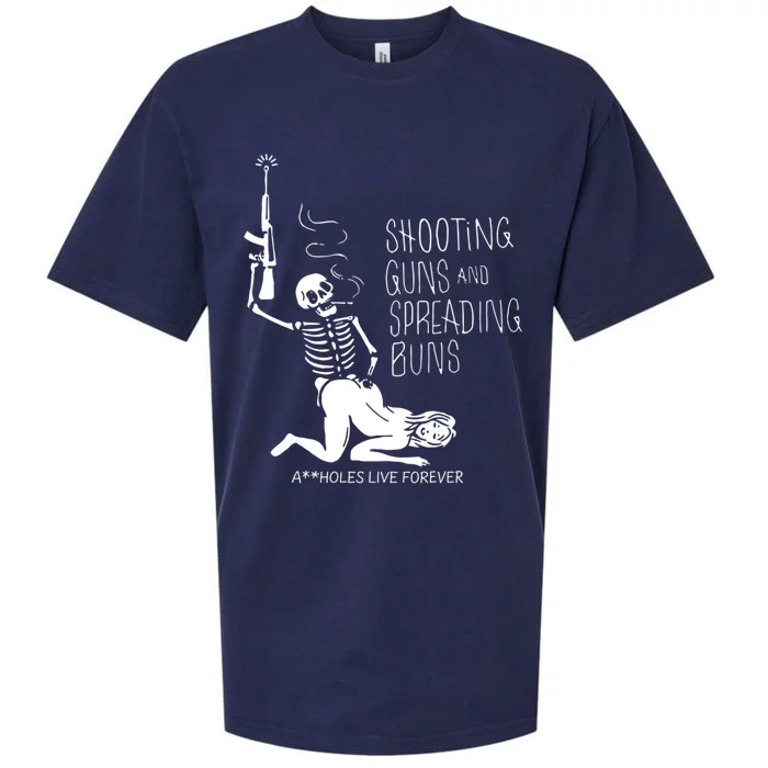 Shooting Guns And Spreading Buns Sueded Cloud Jersey T-Shirt