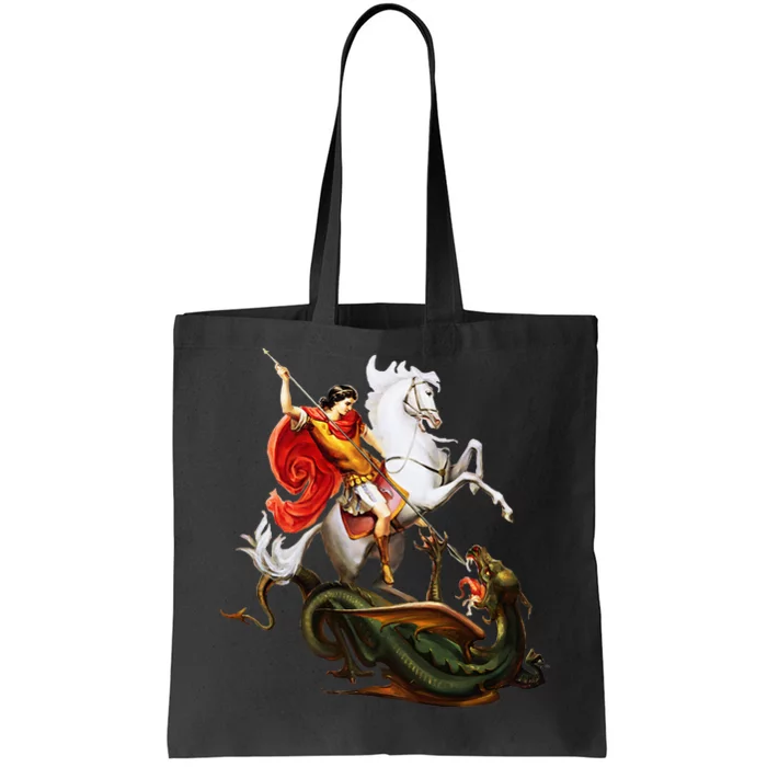 St. George And The Dragon England Catholic Saints Pray Tote Bag