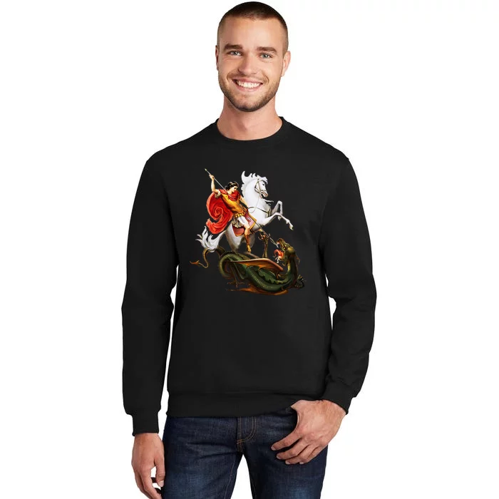 St. George And The Dragon England Catholic Saints Pray Tall Sweatshirt