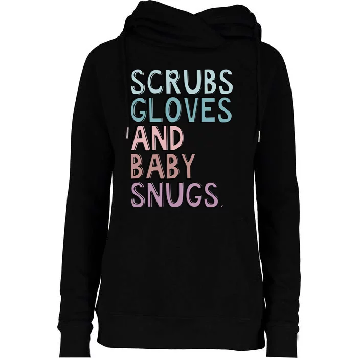 Scrubs Gloves And Baby Snugs Womens Funnel Neck Pullover Hood