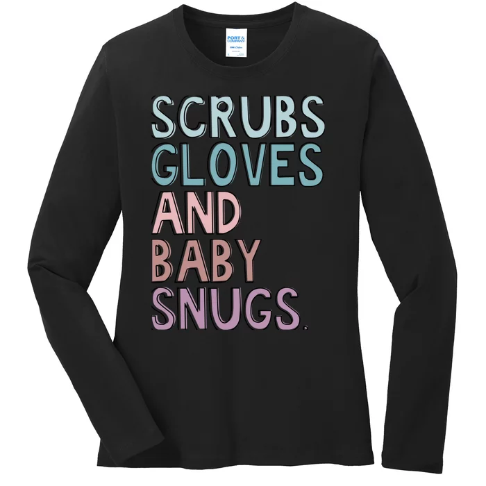 Scrubs Gloves And Baby Snugs Ladies Long Sleeve Shirt