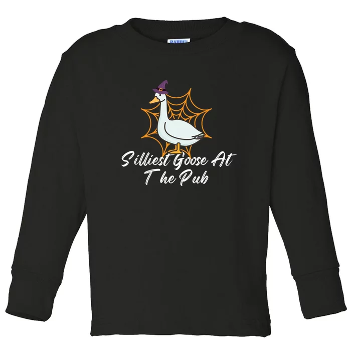 Silliest Goose At The Pub Halloween Toddler Long Sleeve Shirt