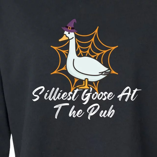 Silliest Goose At The Pub Halloween Cropped Pullover Crew