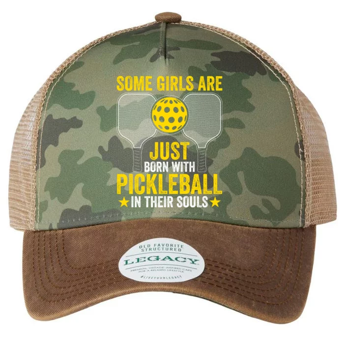 Some Girls Are Just Born With Pickleball In Their Souls Pickle Ball Legacy Tie Dye Trucker Hat