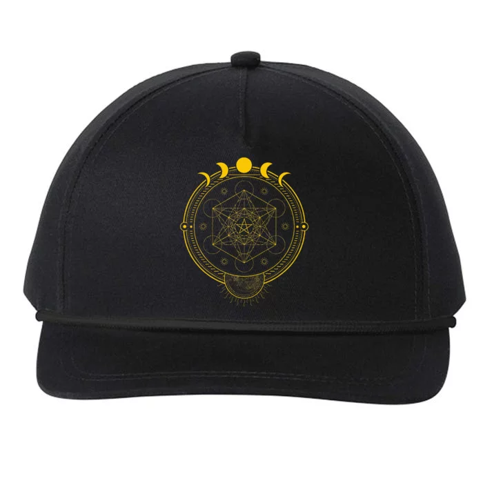 Sacred Geometry And Metatron Cube Pagan Snapback Five-Panel Rope Hat