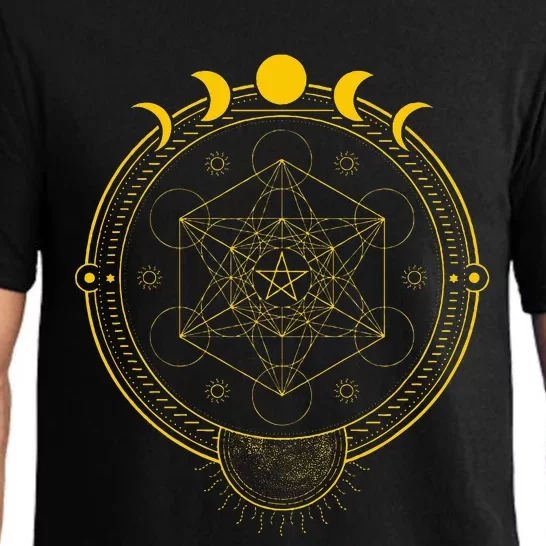 Sacred Geometry And Metatron Cube Pagan Pajama Set