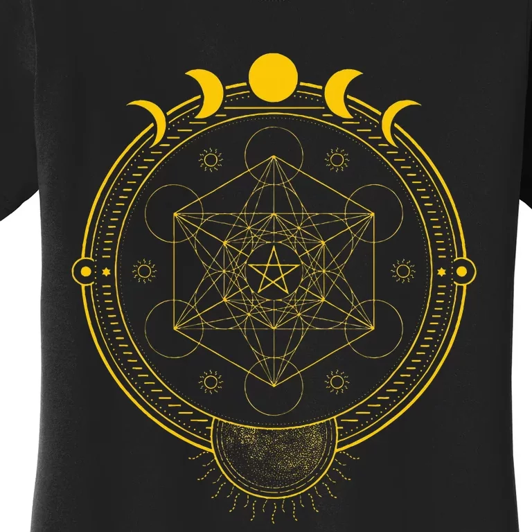 Sacred Geometry And Metatron Cube Pagan Women's T-Shirt