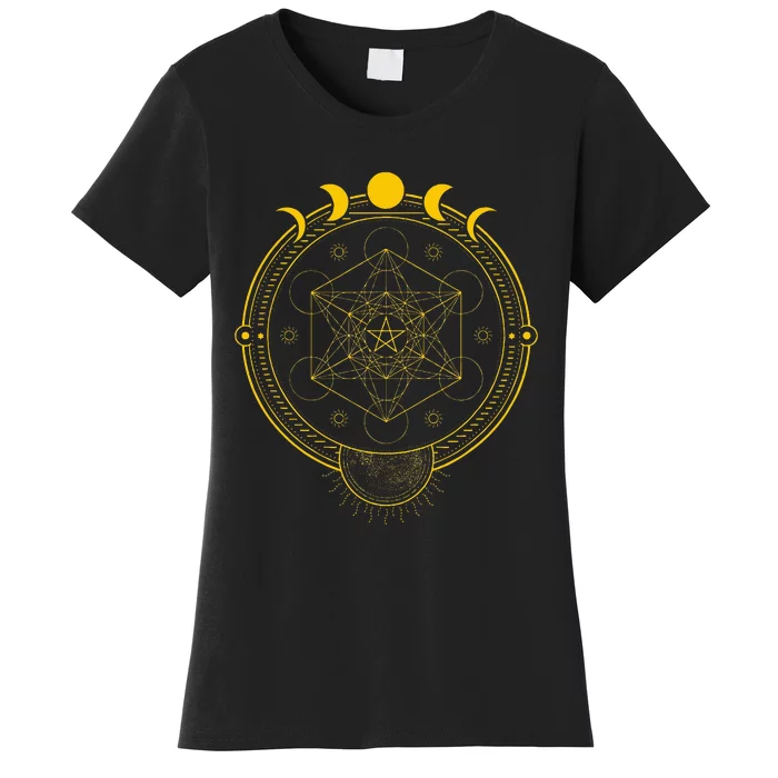 Sacred Geometry And Metatron Cube Pagan Women's T-Shirt