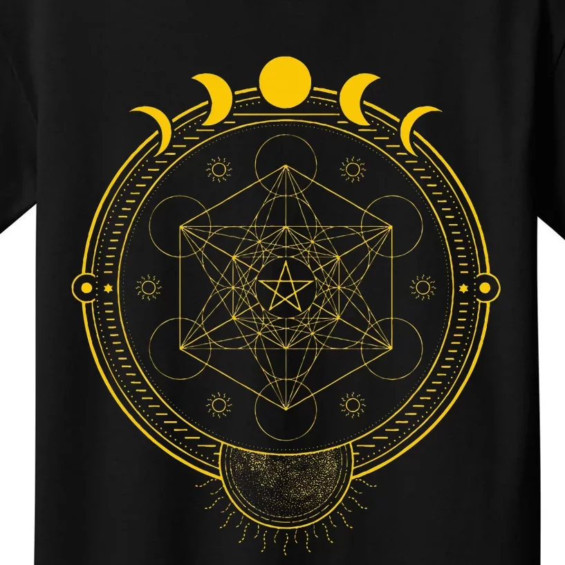 Sacred Geometry And Metatron Cube Pagan Kids T-Shirt