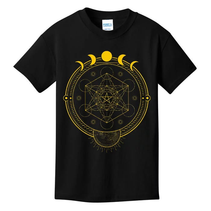 Sacred Geometry And Metatron Cube Pagan Kids T-Shirt