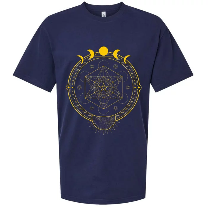 Sacred Geometry And Metatron Cube Pagan Sueded Cloud Jersey T-Shirt